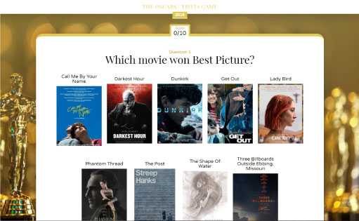 Oscars website
